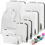 Velaybor 8 Set Compression Packing Cubes for Travel, Waterproof Luggage Organizers, Suitcase Organizer Set for Carry-On & Checked Baggage, Travel Accessories for Men & Women