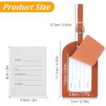 DOPENSPI 4 Pcs Faux Leather Luggage Tags with Privacy Protection Cover, Luggage id Tags Labels Identifiers Travel Tag with Adjustable Stainless Steel Buckle for Suitcases Bags Travel Accessories