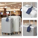 DOPENSPI 4 Pcs Faux Leather Luggage Tags with Privacy Protection Cover, Luggage id Tags Labels Identifiers Travel Tag with Adjustable Stainless Steel Buckle for Suitcases Bags Travel Accessories