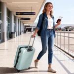 28 Inch Checked Luggage, ABS Hardside Suitcase with Spinner Wheels, TSA Security Lock, Lightweight Large Luggage for Women, Men, Expandable Travel Suitcase for Business, Road Trips & Family Vacations