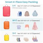Cambond Compression Packing Cubes for Travel - 4 Piece Expandable Luggage Packing Organizers Bags Set, Lightweight Compression Cubes for Travel Essentials Carry on Suitcases, Multi-color