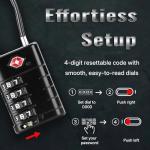 ANVIL TSA Approved Luggage Locks, 4 Digit Combination Travel Suitcase Locks with TSA008 Core and Open Alert Indicator, Zinc Alloy Body. (2, Black)