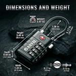 ANVIL TSA Approved Luggage Locks, 4 Digit Combination Travel Suitcase Locks with TSA008 Core and Open Alert Indicator, Zinc Alloy Body. (2, Black)