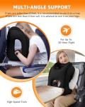 Sunany Travel Pillow, Inflatable Neck Pillow Used for Airplanes/Cars/Buses/Trains/Office Napping with Eye Mask/Earplugs (Balck)