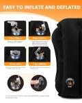 Sunany Travel Pillow, Inflatable Neck Pillow Used for Airplanes/Cars/Buses/Trains/Office Napping with Eye Mask/Earplugs (Balck)
