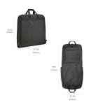 Amazon Basics 46" Premium Garment Bag for Travel, Suit Bag with Shoulder Strap for Suits and Dresses, 1680D Polyester Fabric, Exterior/Interior Pockets, Leather-reinforced Corners, Trifold, Black