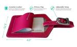 Bright Pink Genuine Top Grain Leather Luggage Tag