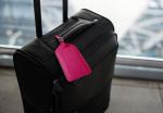 Bright Pink Genuine Top Grain Leather Luggage Tag