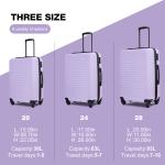 Travelhouse 3 Piece Hardside Luggage Set Hardshell Lightweight Suitcase with TSA Lock Spinner Wheels 20in24in28in