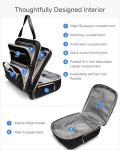 LUGGEX Underseat Carry On Luggage with Wheels, Stylish Lightweight Under Seat Luggage, Soft Sided Personal Item Suitcase for Short Trip (Black, 16 Inch)