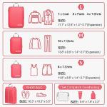 Cambond Compression Packing Cubes Travel - 6 Set Packing Cubes for Carry on Suitcases, Expandable Travel Bags Luggage Suitcase Organizers Compression Cubes with Shoe Bag Makeup Bag, Watermelon Pink