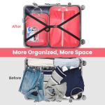 Cambond Compression Packing Cubes Travel - 6 Set Packing Cubes for Carry on Suitcases, Expandable Travel Bags Luggage Suitcase Organizers Compression Cubes with Shoe Bag Makeup Bag, Watermelon Pink