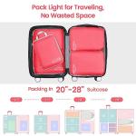 Cambond Compression Packing Cubes Travel - 6 Set Packing Cubes for Carry on Suitcases, Expandable Travel Bags Luggage Suitcase Organizers Compression Cubes with Shoe Bag Makeup Bag, Watermelon Pink