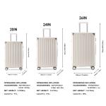 Zippered ABS+PC Suitcase Multi-Functional Large-Capacity Luggage Travel Case With Cup Holder Hook Rotating Wheel 20", 24", 28"