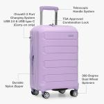 Traveler's Choice Pagosa Indestructible Hardshell Expandable Spinner Luggage, Lavender, Carry-on