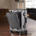 New Front Opening Suitcase Cabin Trolley Case 20/24/26/28 inch Aluminum Frame Large Capacity Luggage usb Charging TSA Lock
