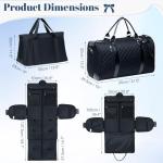 GARPROVM Garment Duffle Bags for Travel Women, 3 in 1 Convertible Garment Bags 2 Bags Design with Separated Tote Bag, Waterproof Suit Bag Travel Carry On Luggage Weekender Bag for Business Trip, Black