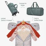 JenniBag Convertible Travel Bag for Women, 60L Weekender Garment Duffel Carry-On with Shoe Compartment, Trolley Sleeve, Durable Water-Resistant Overnight Bag (Classic, Teal)