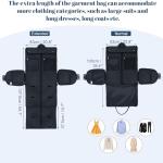 GARPROVM Garment Duffle Bags for Travel Women, 3 in 1 Convertible Garment Bags 2 Bags Design with Separated Tote Bag, Waterproof Suit Bag Travel Carry On Luggage Weekender Bag for Business Trip, Black