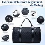 GARPROVM Garment Duffle Bags for Travel Women, 3 in 1 Convertible Garment Bags 2 Bags Design with Separated Tote Bag, Waterproof Suit Bag Travel Carry On Luggage Weekender Bag for Business Trip, Black