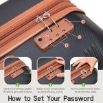 CONCEPTEN Expandable Luggage Sets 5 Piece, Hard Case Suitcase Set with Spinner Wheels,22x14x9 Airline Approved Carry on,Lightweight Durable Suitcase with TSA Lock (Black)