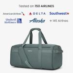 JenniBag Convertible Travel Bag for Women, 60L Weekender Garment Duffel Carry-On with Shoe Compartment, Trolley Sleeve, Durable Water-Resistant Overnight Bag (Classic, Teal)