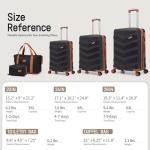 CONCEPTEN Expandable Luggage Sets 5 Piece, Hard Case Suitcase Set with Spinner Wheels,22x14x9 Airline Approved Carry on,Lightweight Durable Suitcase with TSA Lock (Black)