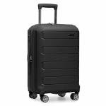 Traveler's Choice Pagosa Indestructible Hardshell Expandable Spinner Luggage, Black, Carry-on