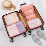 Fxkoolr Travel Packing Cubes Lightweight, 6 Set Luggage Organizers for Suitcase,Travel Accessories Bags for Clothes Shoes Cosmetics Electronics Toiletries.(Pink Cherry)
