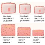 Fxkoolr Travel Packing Cubes Lightweight, 6 Set Luggage Organizers for Suitcase,Travel Accessories Bags for Clothes Shoes Cosmetics Electronics Toiletries.(Pink Cherry)