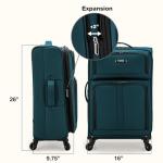 U.S. Traveler Anzio Softside Expandable Luggage with Spinner Wheels, Teal, 26-Inch Medium