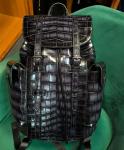 Exotic style authentic crocodile leather men's backpack large capacity designer retro unisex casual travel backpack