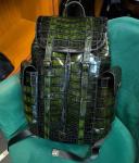 Exotic style authentic crocodile leather men's backpack large capacity designer retro unisex casual travel backpack