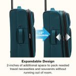 U.S. Traveler Anzio Softside Expandable Luggage with Spinner Wheels, Teal, 26-Inch Medium