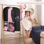 Kimbora Costume Dance Garment Bag with 3 Clear Zipper Pockets for Suits Dress Cover, Travel Storage & Competitions, Set of 2 (Black)