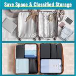 8 Set Packing Cubes for Travel Essentials, Packing Bags, Carrry-On Travel Accessories, Suitcase Organizers with Sturdy Zippers, Luggage Organizer for Airplane, Camping, Road Trip (Grey)