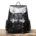 2026 Genuine Leather Men's Backpack Cowhide, Double-shoulder Bag, Large Capacity Computer Backpack, Business Travel