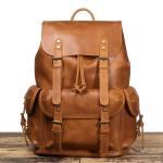 2026 Genuine Leather Men's Backpack Cowhide, Double-shoulder Bag, Large Capacity Computer Backpack, Business Travel