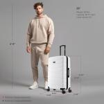 InUSA TREND Luggage with Spinner Wheels | Durable Lightweight Hardside Suitcase, Travel bag with Handle and Trolley, 28-Inch Large Checked luggage | White