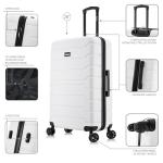 InUSA TREND Luggage with Spinner Wheels | Durable Lightweight Hardside Suitcase, Travel bag with Handle and Trolley, 28-Inch Large Checked luggage | White