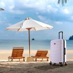 InUSA TREND Luggage with Spinner Wheels | Durable Lightweight Hardside Suitcase, Travel bag with Handle and Trolley, 28-Inch Large Checked luggage | White