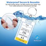 5 Pack Cruise Luggage Tag Holders for Carnival, NCL, Princess, MSC Cruise Ships, Clear Cruise Tags Holders with Zip Seal by FUNMCAN, Wide Waterproof Cruise Essentials Cruise Accessories Must Haves