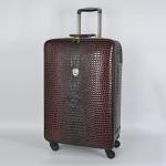 Genuine leather crocodile pattern travel luggage luxury fashion 16/20/24 inch boarding trolley suitcase for men and women