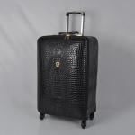 Genuine leather crocodile pattern travel luggage luxury fashion 16/20/24 inch boarding trolley suitcase for men and women