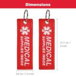 MEDMAX Medical Supplies Inside Luggage Tag 2 Pack, Double Sided Emergency Medical Alert Keychain Tags for CPAP Respiratory Equipment, Diabetes, Allergy Bag