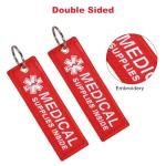 MEDMAX Medical Supplies Inside Luggage Tag 2 Pack, Double Sided Emergency Medical Alert Keychain Tags for CPAP Respiratory Equipment, Diabetes, Allergy Bag