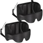 SARISUN Travel Pillows for Airplanes, 2 Pack Airplane Pillows for Long Flight with Sleep Eye Mask, Plane Head Strap for Road Trip, 360° Support for Sleeping, Stop Bobblehead Travel Essentials, Black