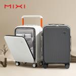Mixi Front Laptop Pocket Suitcase Wide Handle Travel Suitcase Men 20''Carry-On Luggage Women PC Aluminum Frame Trolley Case 24''