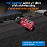 Forge Travel Lock,TSA Approved Luggage Locks for Air Travel, Gym Lockers, School Lockers, Pelican Cases, Gun Case, Easy Read Dials, Durable Alloy Body