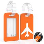 2 Pack Silicone Luggage Tag with Name ID Card Perfect to Quickly Spot Luggage Suitcase, TSA Approved, Luggage Identifiers for Suitcases and Bags, Privacy Protection Travel Suitcase Tags